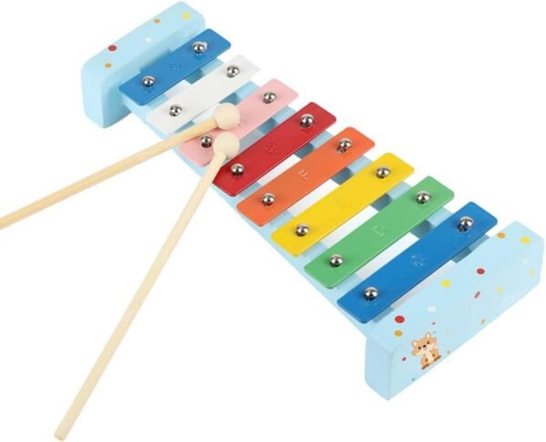51ImQQiquRL._AC_SL1000 Kids Musical Instruments Sets, 12pcs Wooden Percussion Instruments Toys Tambourine Xylophone for Kids Playing Preschool Education, Early Learning Musical Toys for Boys Girls Gift (Blue)