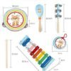51Kr6gLTDQL._AC Kids Musical Instruments Sets, 12pcs Wooden Percussion Instruments Toys Tambourine Xylophone for Kids Playing Preschool Education, Early Learning Musical Toys for Boys Girls Gift (Blue)
