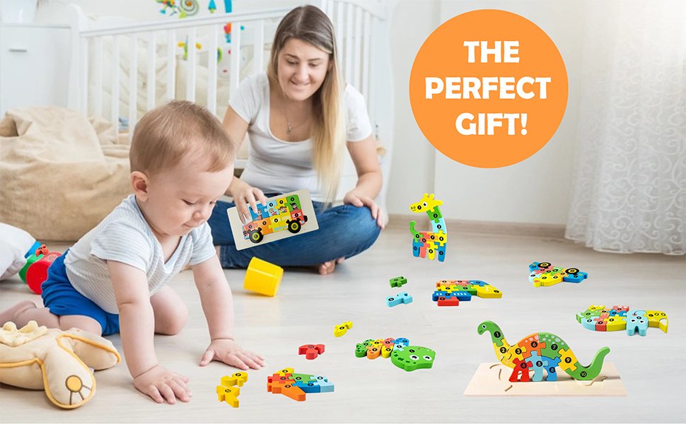 QULEWUU Wooden Puzzles Jigsaw Puzzles Montessori Toys