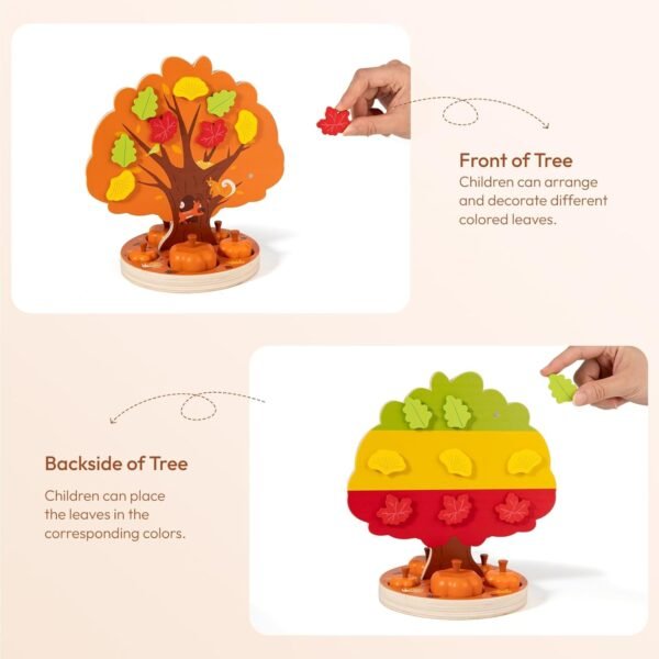 61AA8ZdFMIL._AC_SL1500 Montessori Toys for 3 4 5 6 Year Old, Pumpkin Picking Magnetic Leaves Tree Toy, Toddler Fine Motor Skill Toy, Wooden Sensory Color Sorting Toys, Fall Autumn Harvest Activities for Boys Girls