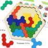 61AUd-b0wLL._AC_SL1001 2 Pack Wooden Russian Blocks Puzzle + Hexagon Puzzles for Kids & Adults, Wooden Block Puzzle Intelligence Brain Teasers Toy Logic Game STEM Educational Gift for Children