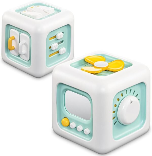 61EHx1cr3kL._AC_SL1500 Busy Cube Toys for 1 Year Old Boy, Montessori Toys for 1+ Year Old, Travel Sensory Toys for Toddlers 1-3, Learning Fine Motor Skills| 1st Birthday Gifts Boy 12 Months +