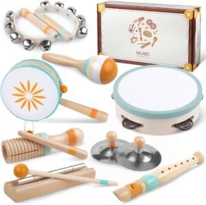 61I9AHOWkIL._AC_SL1000 Toddlers Musical Instruments-Baby Montessori Wooden Musical Toys for Toddlers 1-3 Year Old,Kids Percussion Instruments Toy for 1 Year Boy&Girls,Christmas Birthday Gift for 1-3-5+ Year Old