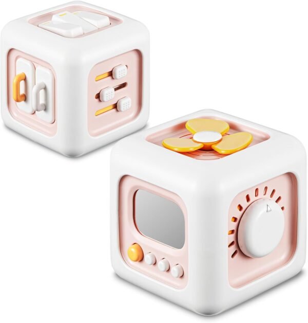 61K7cCEAnRL._AC_SL1500 Busy Cube Toys for 1 Year Old Boy, Montessori Toys for 1+ Year Old, Travel Sensory Toys for Toddlers 1-3, Learning Fine Motor Skills| 1st Birthday Gifts Boy 12 Months +