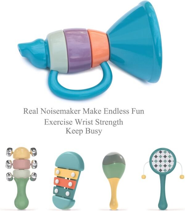 61_cDqD3JxL._AC_SL1500 Montessori Musical Instruments for Babies and Toddlers Kids Musical Toy Set for Preschool Boys and Girls Christmas Birthday Gift (Set of 5)