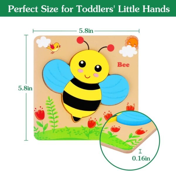 61eKpgZBflL._AC_SL1200 Wooden Puzzles for Toddlers Ages 1-3, Montessori Toys for 1 2 3 Years Old Girls Boys Baby Kids Puzzle Learning Educational Christmas Birthday Gifts Toys 6 Pack Animal Jigsaw Puzzle