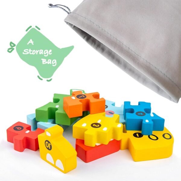 61i1oB389ML._AC_SL1300 Wooden Toddler Puzzles for Kids Ages 3-5, Wooden Puzzles for Toddler, Montessori Toys for 3 Year Old Boys and Girls, 3-Pack Dinosaur Puzzles and 1-Pack Animal Wooden Puzzle