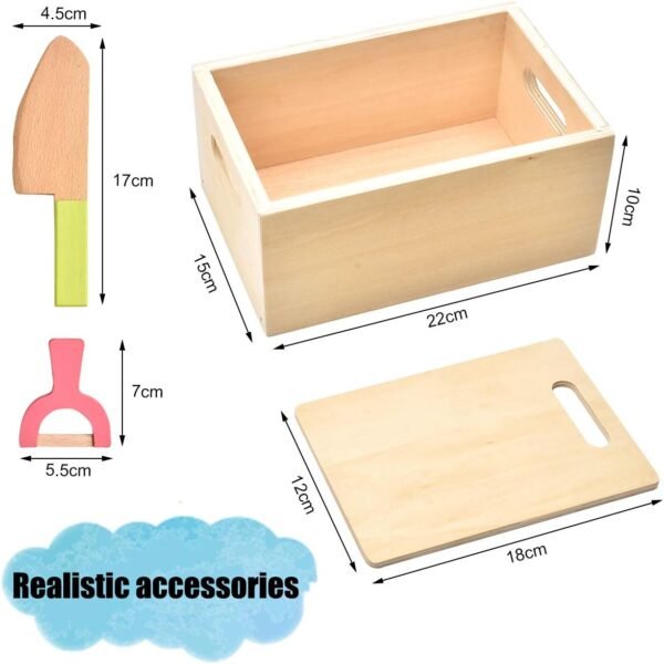 61xIee90T6L._AC_SL1200 Wooden Play Food for Kids Kitchen - Toys Food Vegetables and Fruit for 2 Year Old Boys Girls Role Pretend Play Early Education Montessori Education
