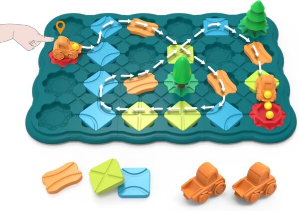712K3ojRqRL._AC_SL1500 Kids Toys STEM Board Games - Logic Road Builder Brain Teasers Puzzles for 4 5 6 7 Year Old Boys Girls, Educational Montessori Birthday Gifts for Ages 4-8 Preschool Classroom Learning