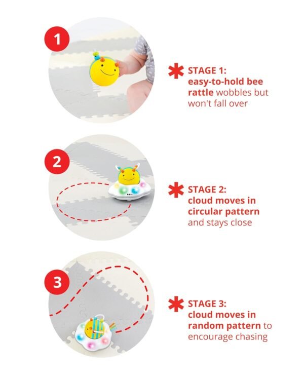 713ZGJ5waZL._SL1500 Baby Crawl Toy 3-Stage Developmental Learning Crawling Infant Toy, Explore & More Follow-Me Bee