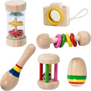 714E62-mtzL._AC_SL1500 Toddler Musical Instruments, Wooden Percussion Instruments Toys, Eco-Friendly Rattle Music Set for Kids Boys Girls - Preschool Early Educational Musical Toys, Gifts for Birthday, Easter, Christmas
