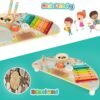 Baby Toys Musical Instruments, All-in-one Wooden Montessori Musical Set for 1&2Y (Includes Xylophone Drum Cymbal Guiro Gears), Gifts for 1+ Year Old Girl Preschool