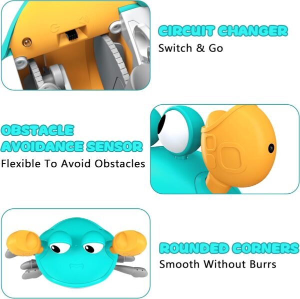 7156IzFzFyL._AC_SL1500 Crawling Crab Toy, Infant Tummy Time Baby Toys, Fun Interactive Dancing Walking Moving Toy Babies Sensory Induction Crabs with Music, Baby Toys 0-6 to 12-18 Months Boys Girls Toddler Birthday Gifts
