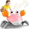 Crawling Crab Toy, Infant Tummy Time Baby Toys, Fun Interactive Dancing Walking Moving Toy Babies Sensory Induction Crabs with Music, Baby Toys 0-6 to 12-18 Months Boys Girls Toddler Birthday Gifts