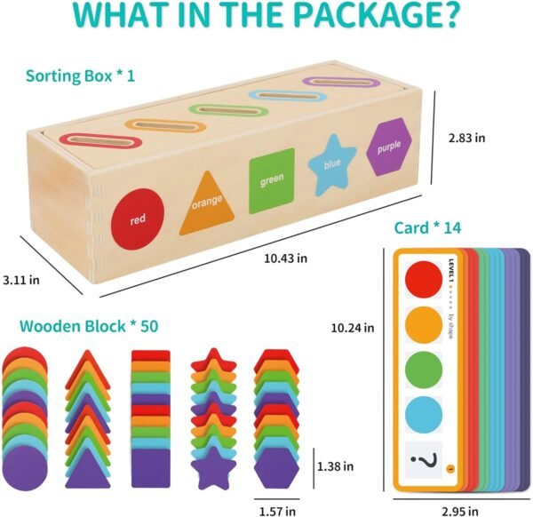 719OVF_Ro8L._AC_SL1500 Montessori Toys for 1 2 3 Year Old | Wooden Color & Shape Sorting Matching Toys | Learning Educational Toys for 1-3 Year Old Kids | One 1st 2st Birthday Gift for Boy Girl