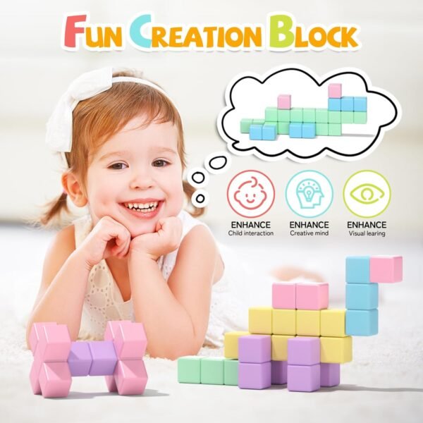 71AwXJcHEVL._AC_SL1500 45PCS Magnetic Blocks Toddler Toys, Magnetic Building Blocks Magnet Toys, Magnetic Blocks for Kids ages 1-3 3-5 4-8, Sensory Montessori Toys Magnet Cubes Classroom Must Haves for Boys Girls Age 2-4