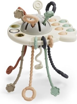 71BYaDVLqaL._AC_SL1500 Montessori Toys for 18+ Months Old - Baby Sensory Toys for Boys and Girls - Silicone Pull String Activity Toy for Toddlers - Learning & Educational Toys for Kids - Babies Birthday Gifts