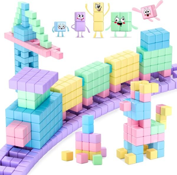 71B_pFCltCL._AC_SL1500 45PCS Magnetic Blocks Toddler Toys, Magnetic Building Blocks Magnet Toys, Magnetic Blocks for Kids ages 1-3 3-5 4-8, Sensory Montessori Toys Magnet Cubes Classroom Must Haves for Boys Girls Age 2-4
