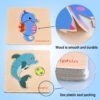 8pcs Wooden Puzzles for Toddlers 1-3, Toddler Puzzles Ages 2-4, Montessori Toys for 1-3+ Years Girl Boy, Sea Animal Puzzle for Kids, Jigsaw Puzzles Educational Toys Preschool Puzzles for 1-3