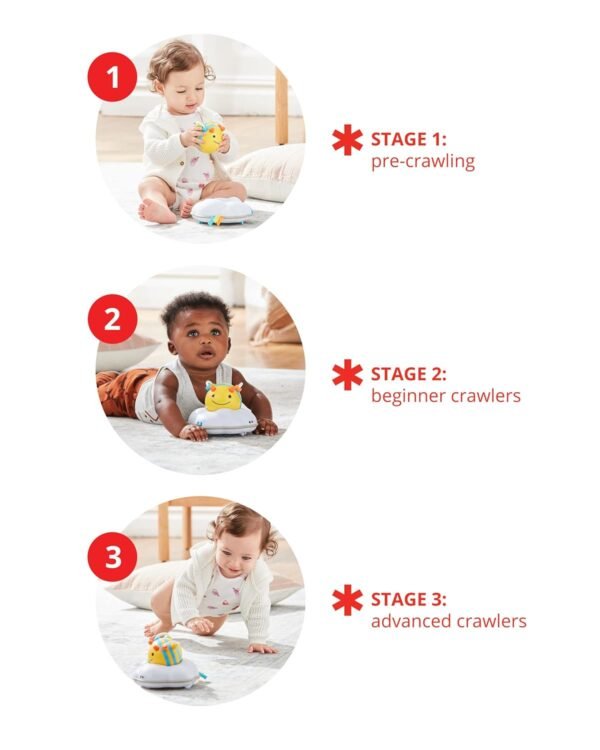 71H_YzOj5YL._SL1500 Baby Crawl Toy 3-Stage Developmental Learning Crawling Infant Toy, Explore & More Follow-Me Bee