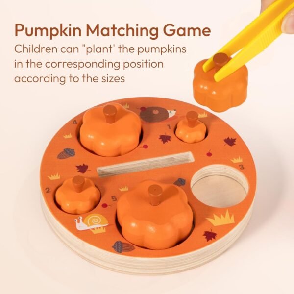 71Ny_xWdPwL._AC_SL1500 Montessori Toys for 3 4 5 6 Year Old, Pumpkin Picking Magnetic Leaves Tree Toy, Toddler Fine Motor Skill Toy, Wooden Sensory Color Sorting Toys, Fall Autumn Harvest Activities for Boys Girls