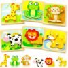 71TfJ9IxqcL._AC_SL1500 Wooden Toddler Puzzles, 6pcs Animal Montessori Toys for 1-3 Year Old Boys & Girls, Learning Educational Preschool Toys, Great Gifts for 1 2 3 Year Olds