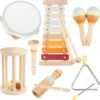 71YUpNl8P1L._AC_SL1500 Baby Musical Instruments-Montessori Wooden Toys with Modern Boho Xylophone Tambourine, Neutral Colors Musical Toys for Toddlers 3+,Kids Preschool Educational Birthday Gifts.