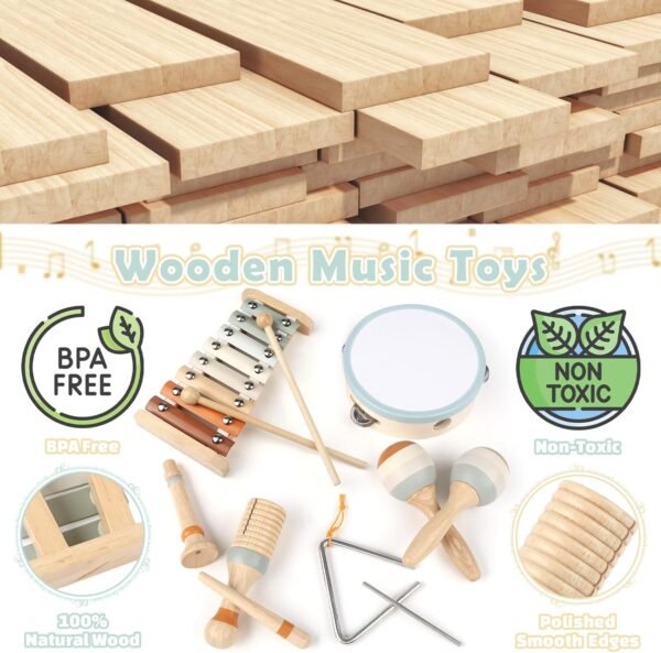 71ZWqWN59ZL._AC_SL1500 Montessori Toys for 1 Year Old Girls Gifts, Baby Musical Instruments for Toddlers 1-3, Musical Toys for Babies 6-12-18 Months with Boho Xylophone/Drum, Christmas Birthday Gifts for One Year Old Boy
