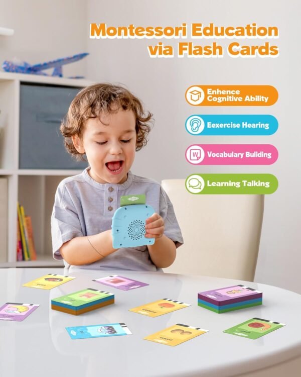 71pXveptFOL._AC_SL1500 Talking Flash Cards for Toddler 1 2 3 4 Year Olds, Language Learning Toys, Pocket Speech Therapy Toys, Autism Toys, Montessori Toys with 224 Words, Children's Sensory Learning Educational Toys