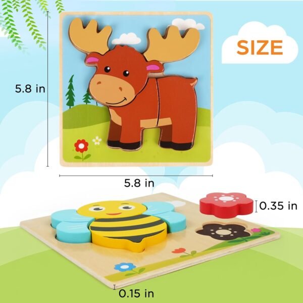 71q-lw78a7L._AC_SL1500 Wooden Puzzles for Toddlers 1-3, 8 Pack Animal Puzzles for Toddlers 2-4, Montessori Toys for 1 2 3 Year Old Boys Girls, Learning Educational Preschool Toys