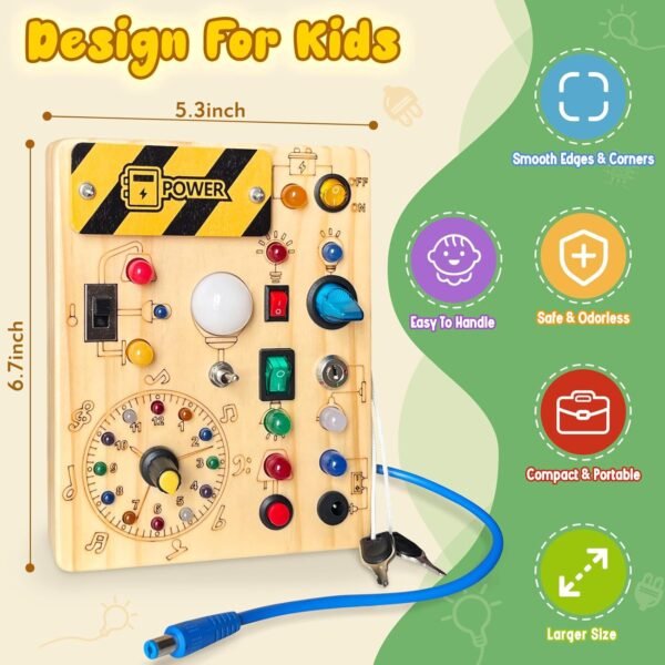 71rIvcfrl2L._AC_SL1500 Montessori Toys for 1-3 Years Old, Wooden Toddler Toys, Sensory Travel Toys, Gift for 1+ Year Old Boys (Busy Board Plus V2)