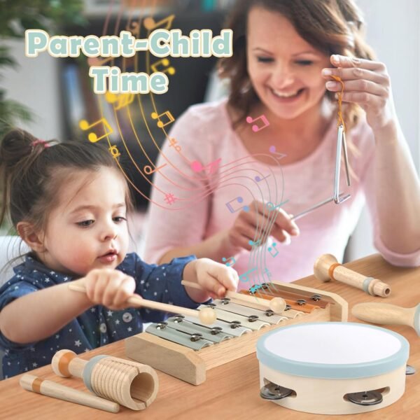 71taFzk2aWL._AC_SL1500 Montessori Toys for 1 Year Old Girls Gifts, Baby Musical Instruments for Toddlers 1-3, Musical Toys for Babies 6-12-18 Months with Boho Xylophone/Drum, Christmas Birthday Gifts for One Year Old Boy
