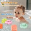 Montessori Toys for Babies 0-6 Months - Soft Stacking Building Blocks Rings Balls Sets 2 in 1 Baby Toys Educational Sensory Toys for Toddlers Learning and Teething Fun
