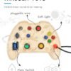 Montessori Busy Board Toy for 1 2 3 Year Old Kids, Wooden Controller Sensory Toy for Autistic Children with LED Light Up Buttons, Early Learning Fidget Toy Great for Gift