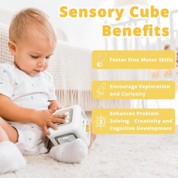 71wjdfuDqVL._AC_SL1500 Busy Cube Toys for 1 Year Old Boy, Montessori Toys for 1+ Year Old, Travel Sensory Toys for Toddlers 1-3, Learning Fine Motor Skills| 1st Birthday Gifts Boy 12 Months +
