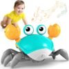 Crawling Crab Toy, Infant Tummy Time Baby Toys, Fun Interactive Dancing Walking Moving Toy Babies Sensory Induction Crabs with Music, Baby Toys 0-6 to 12-18 Months Boys Girls Toddler Birthday Gifts