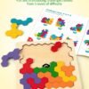 Wooden Tangram Puzzle, Color Shape Pattern Jigsaw Brain Teasers 3D Logic IQ Game Geometric Blocks Montessori STEM Educational Toys Gift for All Age