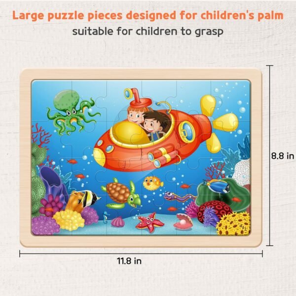 81HkHUF4HFL._AC_SL1500 Large Animals Wooden Puzzles for Kids 4 in 1 Gift Box(12.2 * 9.4 in) - FSC Certified, Jigsaw Puzzles for Toddlers 2-4, Puzzles for Kids Ages 4-6, Wood Toys Gifts for 3 4 5 Year Old Boys Girls