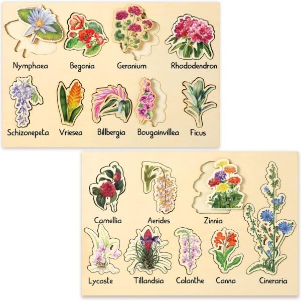 81K6LN1NMVL._AC_SL1500 2 Pieces Leaf Wooden Jigsaw Puzzles Leaf Puzzle Montessori Toy Montessori Puzzle Early Educational Learning Puzzle for Birthday Gift Early Education School(Classic)