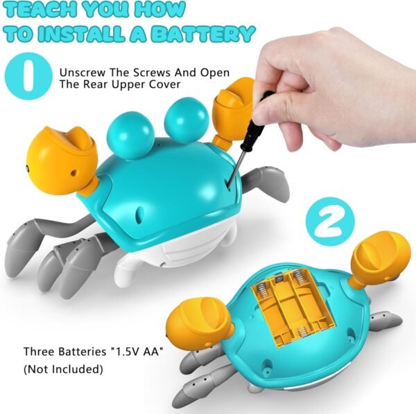 81QbAuyQBdL._AC_SL1500 Crawling Crab Toy, Infant Tummy Time Baby Toys, Fun Interactive Dancing Walking Moving Toy Babies Sensory Induction Crabs with Music, Baby Toys 0-6 to 12-18 Months Boys Girls Toddler Birthday Gifts