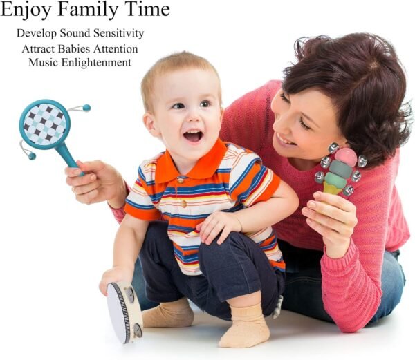 81S-hqM2AXL._AC_SL1500 Montessori Musical Instruments for Babies and Toddlers Kids Musical Toy Set for Preschool Boys and Girls Christmas Birthday Gift (Set of 5)
