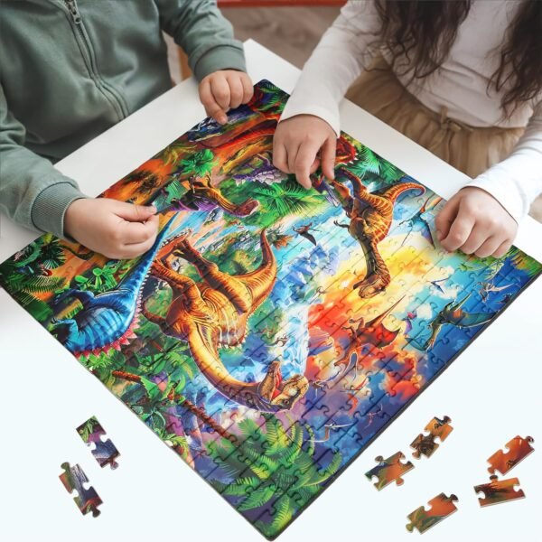 Jigsaw Puzzles for Kids Ages 6-8 8-10-Dinosaur Puzzle 200 Pieces Relax Kids Puzzles Ages 6-8 10-12 -Learning Educational Toys Gift for Boys and Girls Toddler