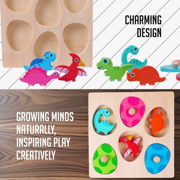 81cKJ8HhOKL._AC_SL1500 Montessori Toys for 1 Year Old Toddler Puzzle - Dual Layered Wooden Puzzles for Toddlers 1-3, Dinosaur Toy, Educational Toy for 2 Year Old