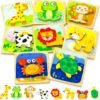 81jDIOZ5bzL._AC_SL1500 Wooden Toddler Puzzles, 6pcs Animal Montessori Toys for 1-3 Year Old Boys & Girls, Learning Educational Preschool Toys, Great Gifts for 1 2 3 Year Olds