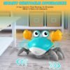 Crawling Crab Toy, Infant Tummy Time Baby Toys, Fun Interactive Dancing Walking Moving Toy Babies Sensory Induction Crabs with Music, Baby Toys 0-6 to 12-18 Months Boys Girls Toddler Birthday Gifts
