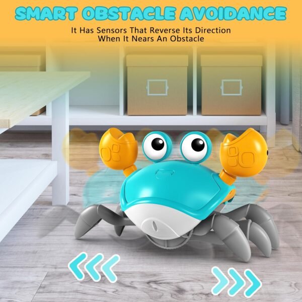 81kAubzfZoL._AC_SL1500 Crawling Crab Toy, Infant Tummy Time Baby Toys, Fun Interactive Dancing Walking Moving Toy Babies Sensory Induction Crabs with Music, Baby Toys 0-6 to 12-18 Months Boys Girls Toddler Birthday Gifts