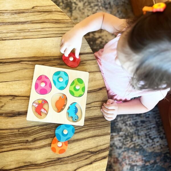 81qUPr1b85L._AC_SL1500 Montessori Toys for 1 Year Old Toddler Puzzle - Dual Layered Wooden Puzzles for Toddlers 1-3, Dinosaur Toy, Educational Toy for 2 Year Old