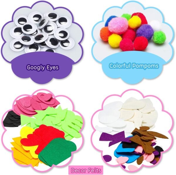 81toBicvlJL._AC_SL1500 6Pcs Hand Puppet Making Kit, Art Craft Felt Sock Puppet Toys, Creative DIY Make Your Own Puppets Pompoms Wiggle Googly Eyes Storytelling Role Play Party Supplies Gift for Girls Boys (Animals)