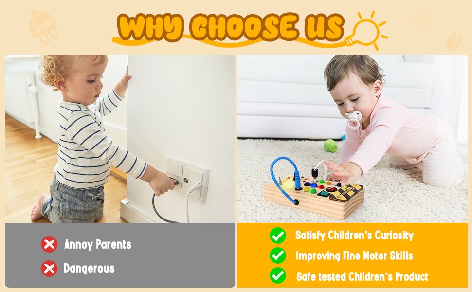 montessori toddler busy board, baby wooden busy board , sensory toys light switch toys travel toys