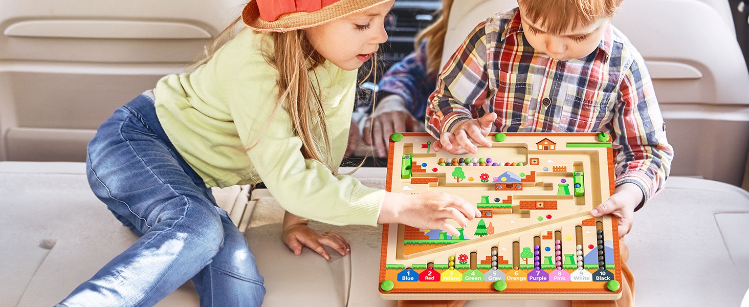 montessori toys 3 4 5 year old kids maze wooden puzzle girls boys toddler travel busy board games
